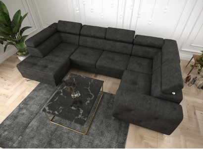 Living landscape sofa couch upholstered corner textile faux leather noble corner sofa U-shape