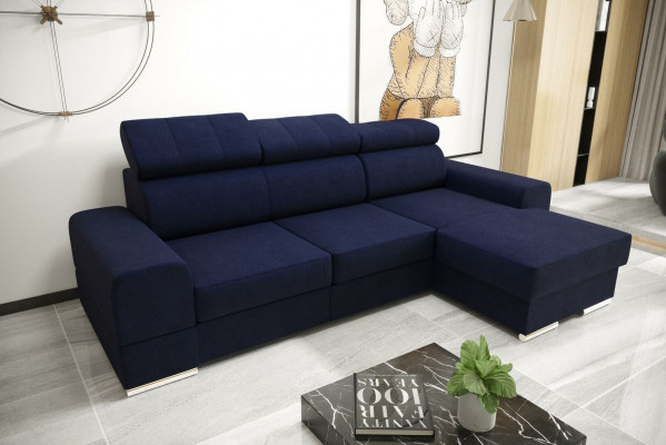 Living area with bed function fabric corner sofa L-shape sofa couch design textile sofas