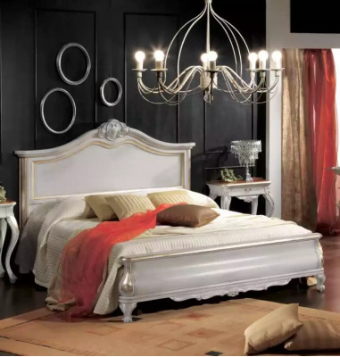 White bedroom furniture 2x nightstands dressing table modern bed 4-piece set