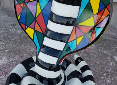 Designer Abstract Modern Figure Cobra Snake Garden Sculptures Decoration