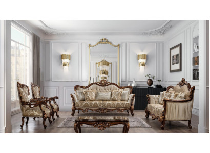 Chesterfield sofa set couch set with coffee table sofa upholstery 5-piece set.