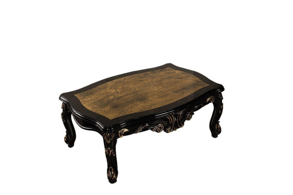 Black Baroque Furniture Sofa Set Couch Upholstered Furniture Table 5-piece