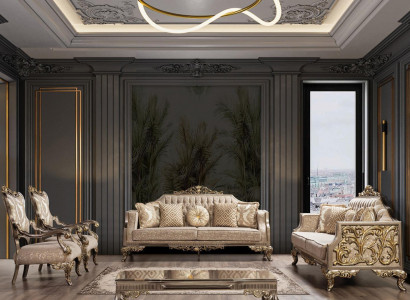 Chesterfield sofa set with coffee table sofa set upholstered furniture 5-piece.