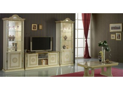 Classic living room wall unit cupboard sideboard 2x display cabinets sideboard lowboard