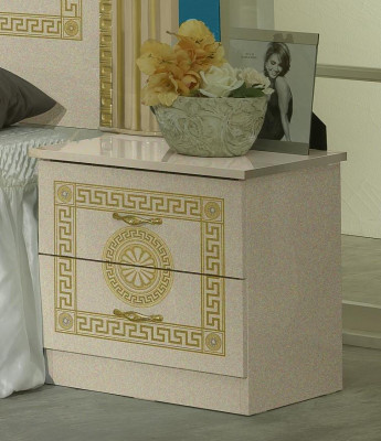 Bedroom Chesterfield Leather Bed 6-Piece Design Furniture Set with Nightstand and Dresser