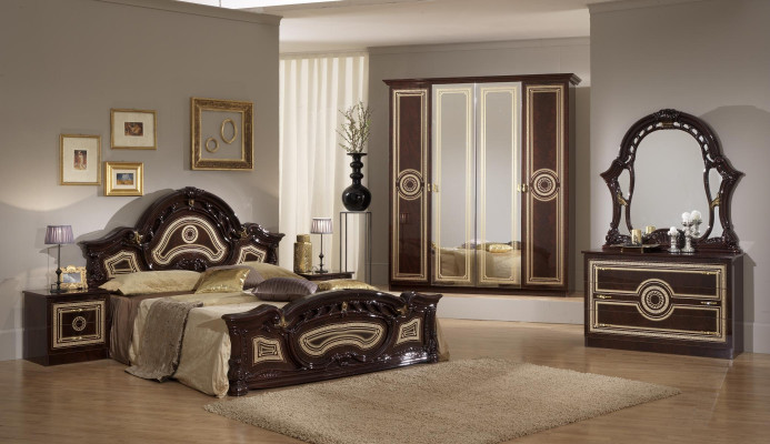 Design Bedroom 6-Piece Bedroom Complete Set Bed Nightstand Dresser New