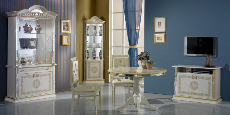 Living Room Set Suite 4-piece Group: Chest of Drawers, Display Cabinet, 2x Coffee Table, Baroque Rococo