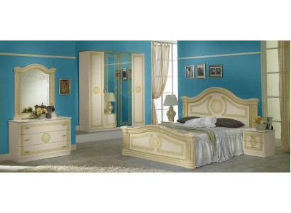 Luxury Bedroom Classic Wood Bed Nightstand 6-Piece Design Furniture