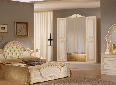Bedroom set design modern luxury bedroom bed + 2x bedside table 6 pieces.