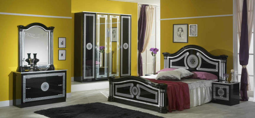 Bedroom Complete Set Royal Style Modern Bed Nightstand 6 pcs. New