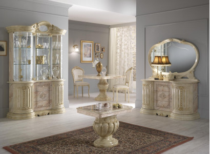 Luxury living-dining room set 2-piece suite table sideboard classic display cabinet table