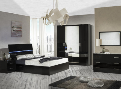 Bedroom Set Complete Dresser Bed Wardrobe Beds Nightstand 6-piece