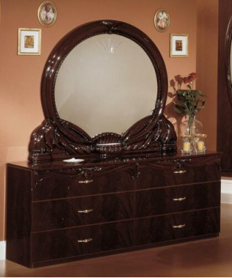Bedroom set design modern luxury bedroom bed 2x bedside table 6-piece wood