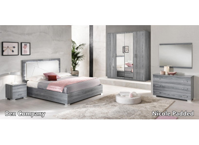 Italian furniture 4-piece bedroom set bed 2x nightstand wardrobe new