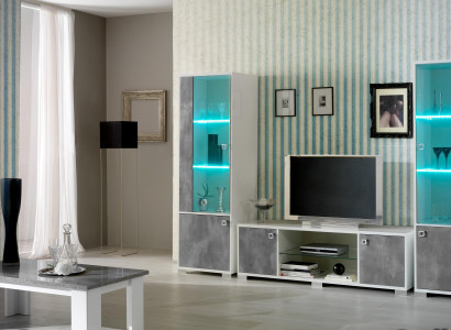 Wall unit, double display cabinet, console, TV table, cabinet wall, glass display cabinets, living room.