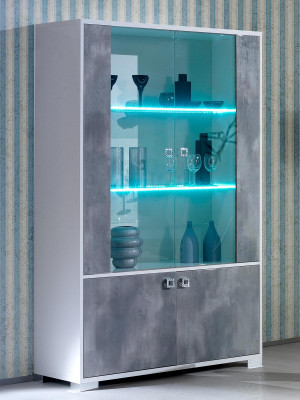 Wall unit, double display cabinet, console, TV table, cabinet wall, glass display cabinets, living room.