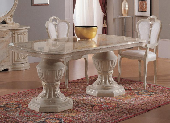 Luxurious oval dining table: Exclusive designer furniture made from Italian wood