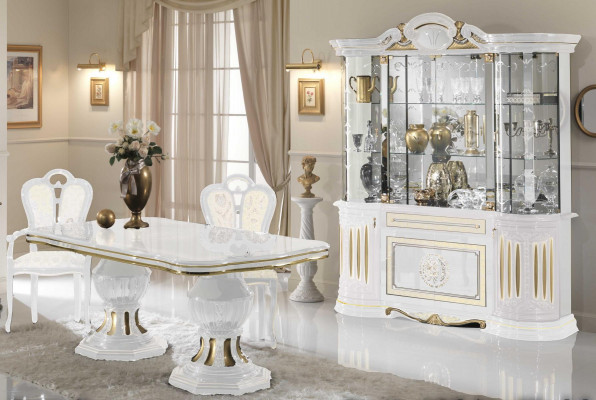 Classic dining room table wood tables high-gloss Italian dining room furniture