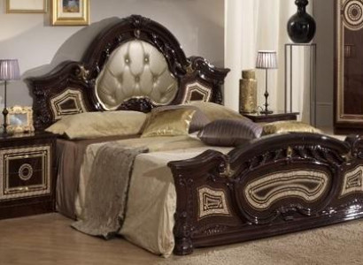 Chesterfield 3-piece set bed 2x nightstand beds double hotel upholstered console