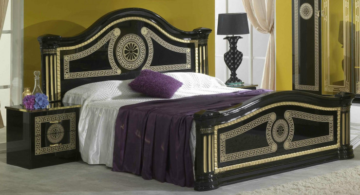 Design bedroom 3-piece. Bed luxury 2x nightstand classic bed set