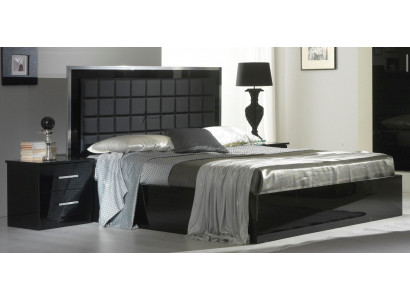 Bedroom furniture 3-piece set hotel bed + 2 high-gloss bedside tables Italy beds