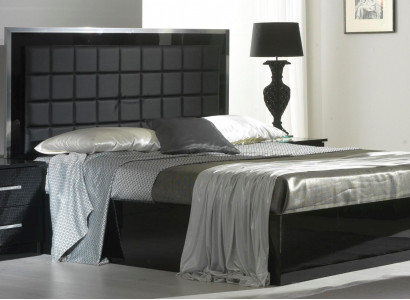 Bedroom furniture 3-piece set hotel bed + 2 high-gloss bedside tables Italy beds