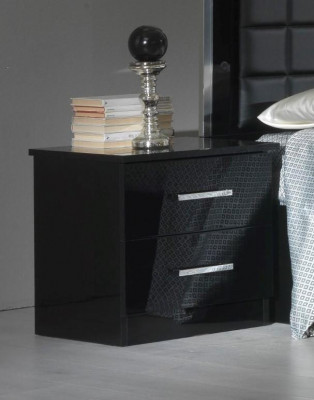 Bedroom furniture 3-piece set hotel bed + 2 high-gloss bedside tables Italy beds