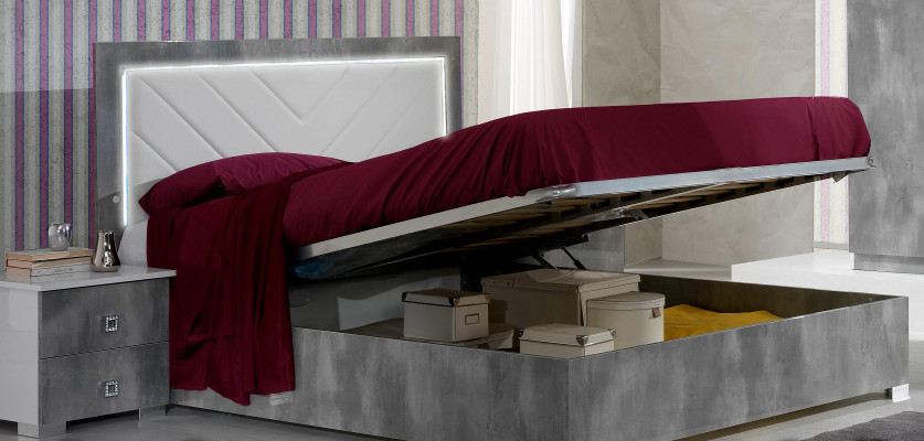 Design bedroom 3-piece set. Bed, 2x nightstands, classic luxury bed set furniture.