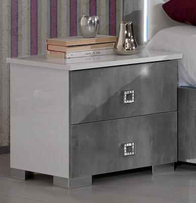 Design bedroom 3-piece set. Bed, 2x nightstands, classic luxury bed set furniture.