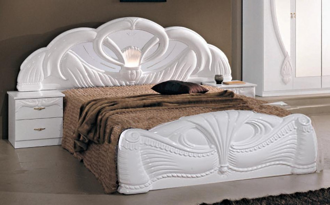 Classic bed, baroque style double wood hotel beds, bedroom 180x200cm new