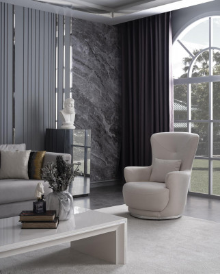 Luxury armchair for living room for study room material wood color white