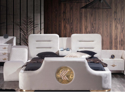 Double bed beds modern luxury stools multifunction bed design velvet