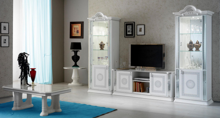 High-quality showcase cabinet luxury cupboard wood Italian style furniture glass new