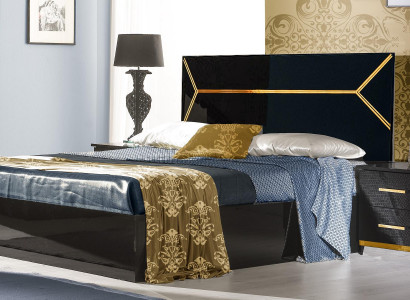 Classic bedroom set bed 2x nightstand dresser 3-piece set beds black