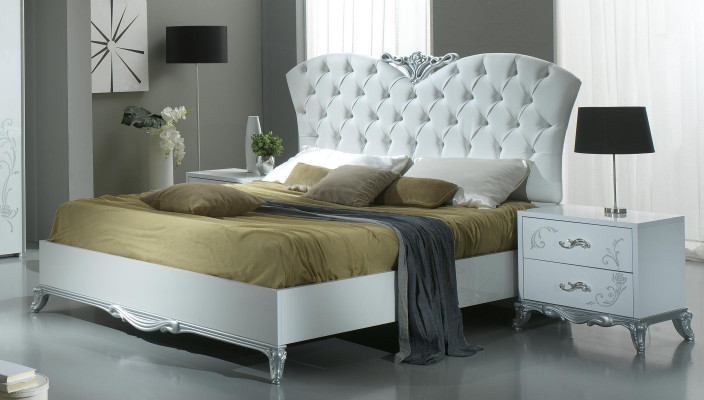 Luxury bed leather beds 160x200 Chesterfield bedroom Italian