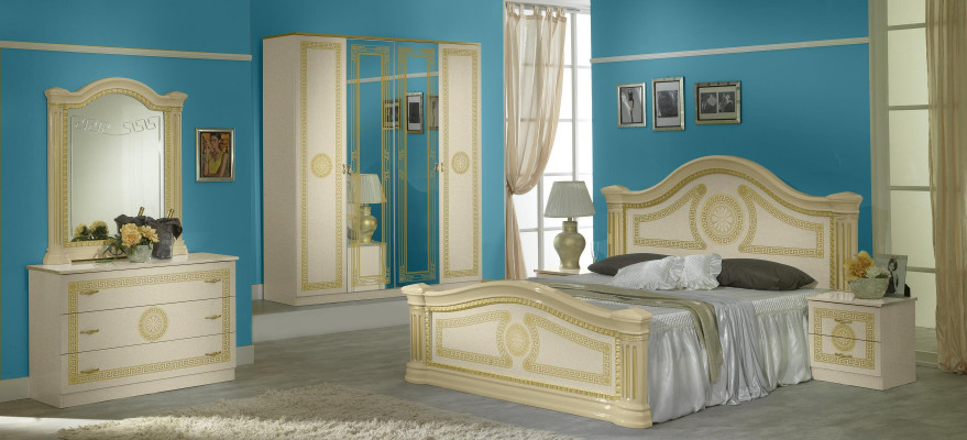 Classic bed, double bed, double bed, Sti beds, upholstered, Italian furniture, wood