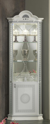 Corner Cabinet Luxury Glass Display Cabinet Wood Italian Style Furniture