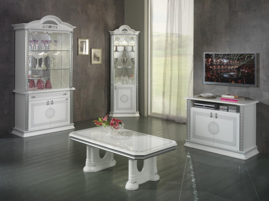 Corner Cabinet Luxury Glass Display Cabinet Wood Italian Style Furniture