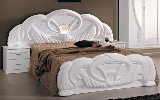 Bedroom set modern style wood wardrobe bed luxury 6-piece set white beds new