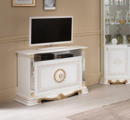 White RTV Cabinet Shelf Cabinets Italian Style Furniture Dressers Sideboard
