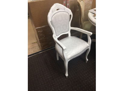 Chair White Silver Design Living Room Dining Room Wood Chairs Upholstered Made in Italy