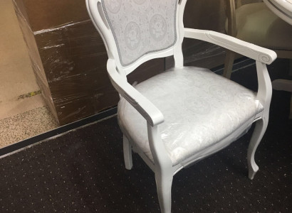 Chair White Silver Design Living Room Dining Room Wood Chairs Upholstered Made in Italy