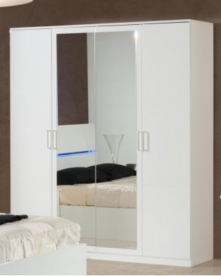 Design bedroom 6-piece complete set bed nightstand dresser mirror wood
