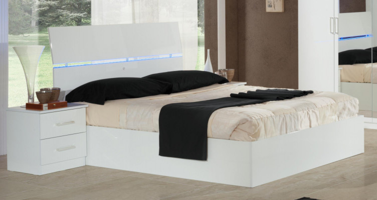 Design bedroom 6-piece complete set bed nightstand dresser mirror wood