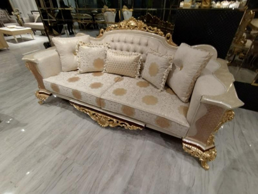 Luxury Sofa Set 3+3 Seater Fabric Designer Chesterfield Sofa 2x 3 Seater New