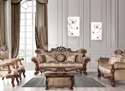 Classic living room sofa set upholstery set velvet 5-piece couch sofa