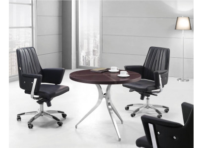 Office furnishing 4-piece set round table waiting room armchair 3x chair