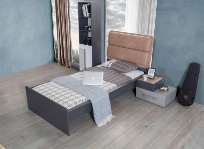 Bed youth room beds bedroom furniture single bed furnishing grey