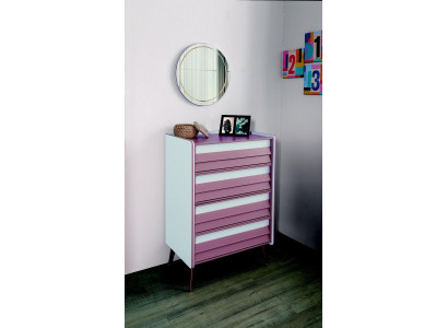 Chest of drawers with mirror wood dresser furniture cabinet children's room pink new