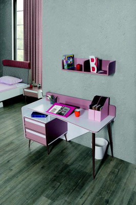 Desk Wood Pink Table Desks Shelf Furniture Youth Room Design